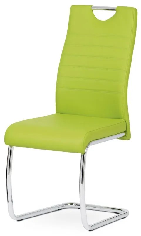 Stolička čalúnená koženkou v zelenej farbe
