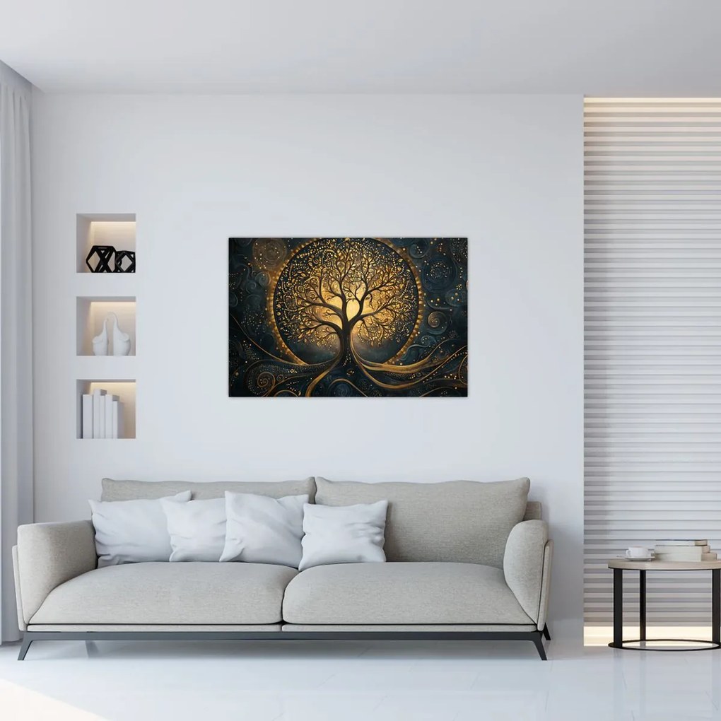 Obraz – Strom so zlatou aurou (90x60 cm)