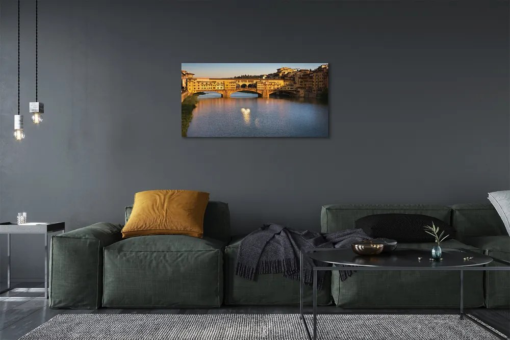Obraz na plátne Taliansko Sunrise mosty 125x50 cm
