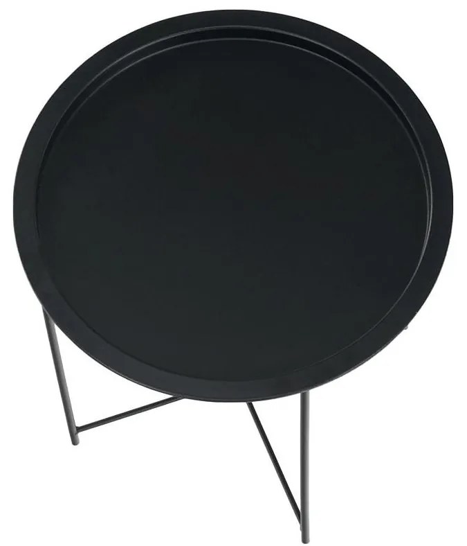 Príručný stolík s odnímateľnou táckou, čierna, RENDER