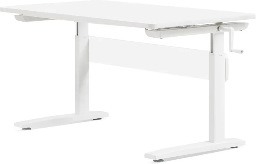Biely písací stôl s nastaviteľnou výškou Flexa Elegant