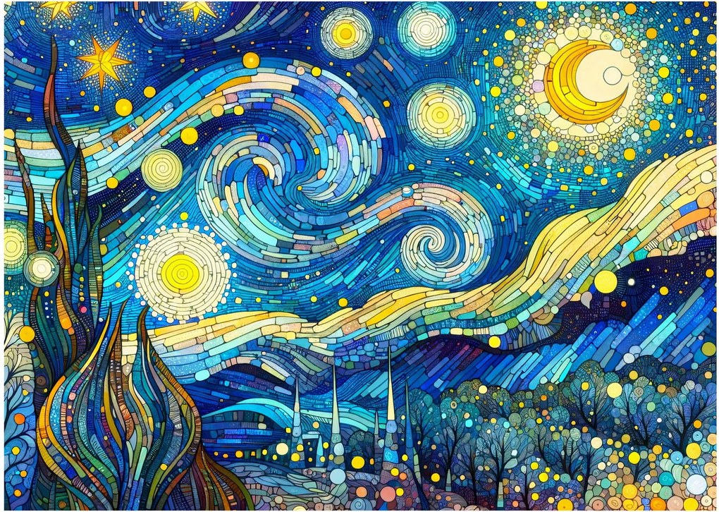 Obraz – Mozaika hviezdnej noci (70x50 cm)