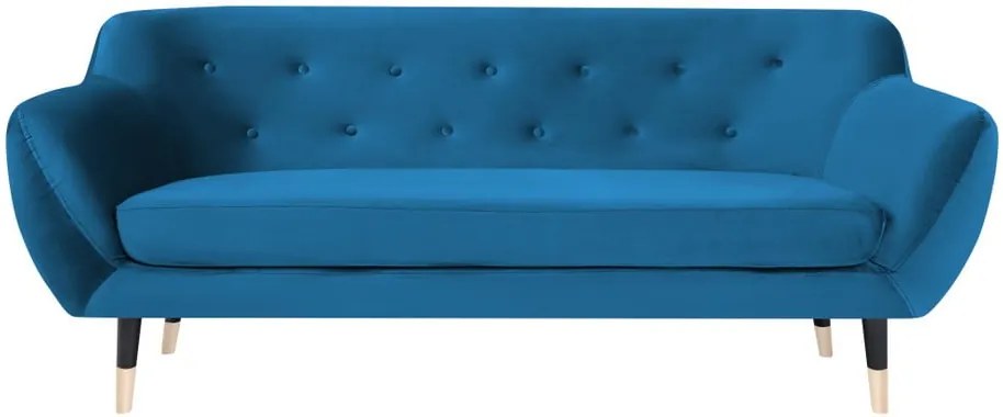 Modrá dvojmiestna pohovka s čiernymi nohami Mazzini Sofas Amelie