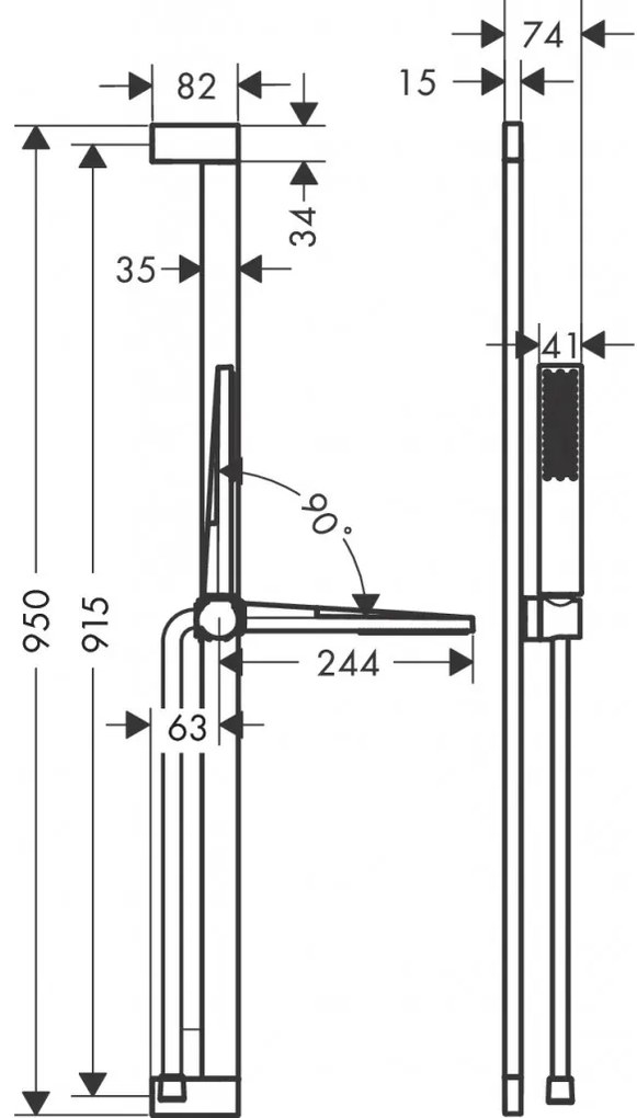 Hansgrohe Pulsify E - Sprchová súprava 100 1jet EcoSmart+ so sprchovou tyčou 900 mm, biela matná 24381700