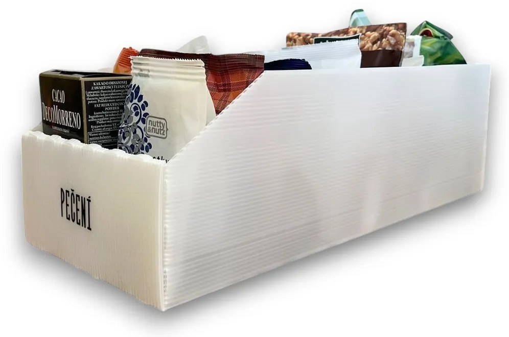 Prosperplast Úložný box, plastový 20x50x16cm - do spíže i do skříně KARTONPLAST - BÍLÝ