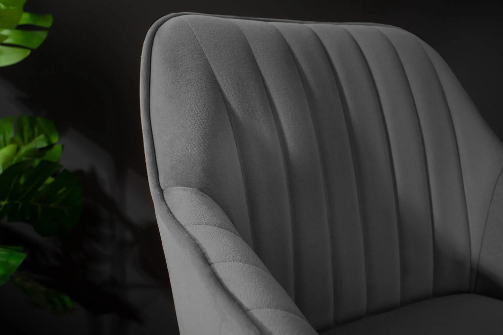 Barová stolička Turin velvet silver grey