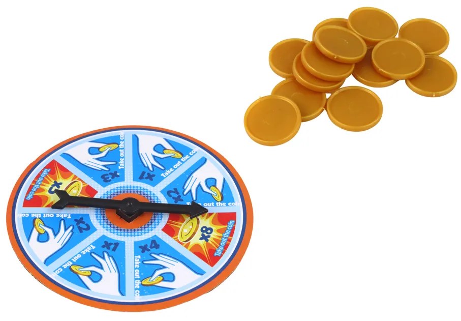 LEAN TOYS Arkádová hra - Shark Pirate Exploding Coins, koleso na točenie