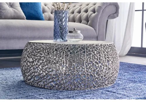 Konferenčný stôl Leaf 43229 Ø75cm Aluminium Silver - Komfort-nábytok