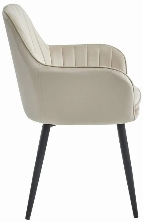 Stolička LUGO - béžový zamat / čierne nohy