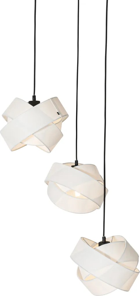 Moderné závesné svietidlo biele 3-svetlo - Cloth