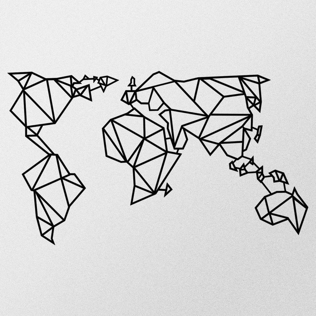 Nástenná kovová dekorácia Mapa sveta Kovová dekorácia 4 čierna