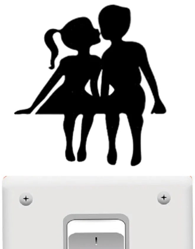 Samolepka na vypínač " Zamilovaný pár" 13x13 cm