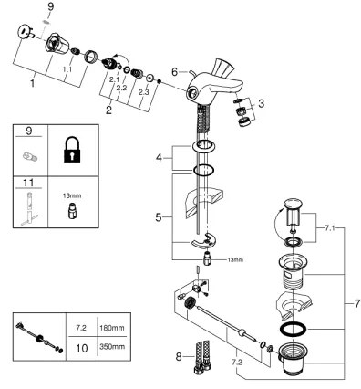 GROHE 21390001 - Umývadlová batéria COSTA L DN 15 lesklý chróm