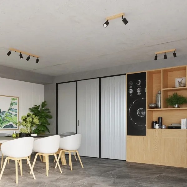 Sollux SL.1293 - Bodové svietidlo VERDO 3xGU10/10W/230V čierna