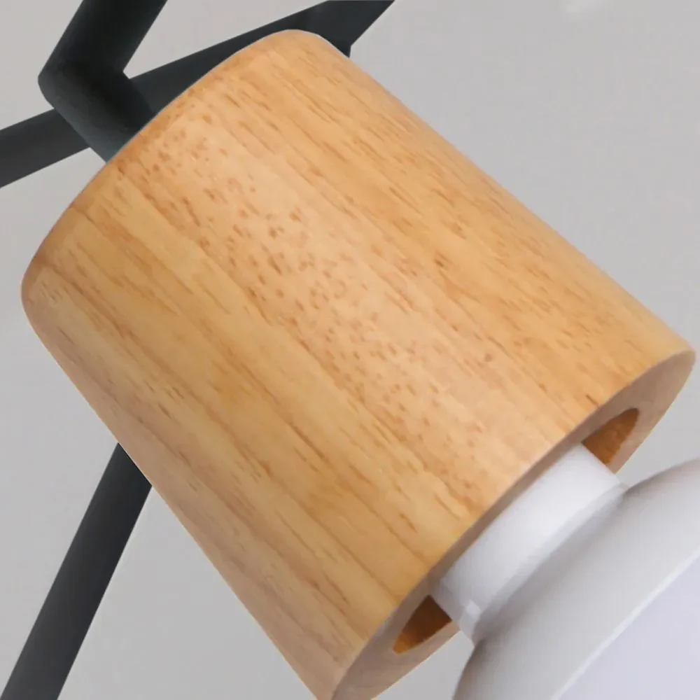 Toolight - Škandinávska kovová stropná lampa 5xE27 60W APP694-5C, čierna-hnedá, OSW-05465