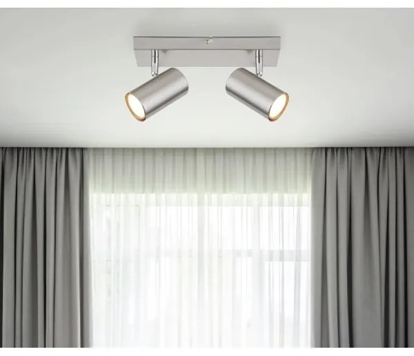 Globo 57911-2 - Bodové svietidlo ROBBY 2xGU10/25W/230V matný chróm