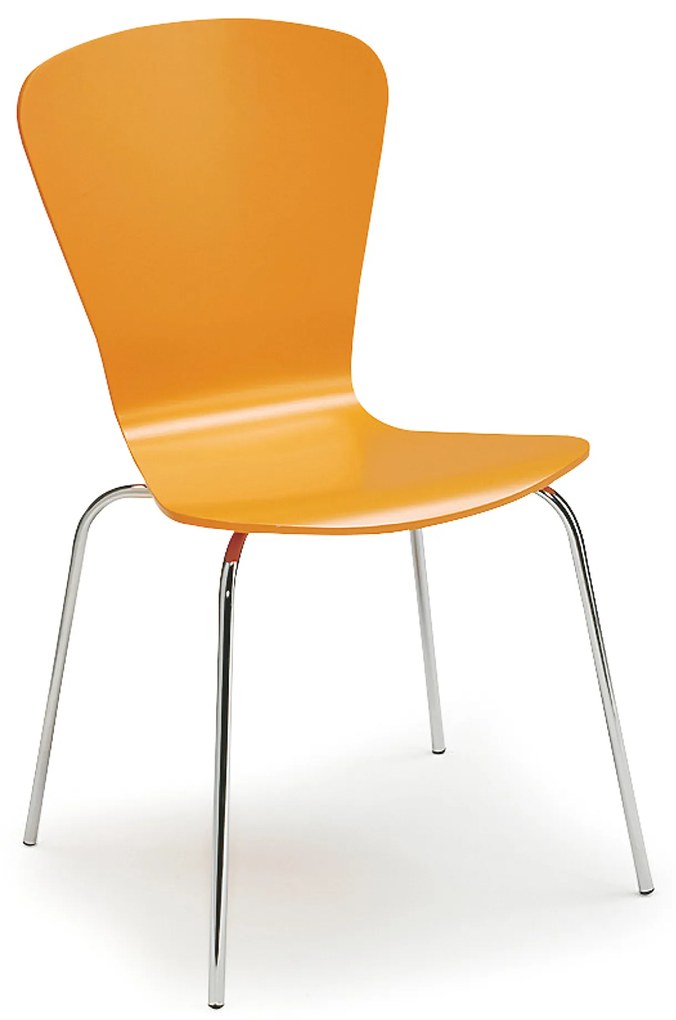Jedálenská stolička MILLA, oranžová / chróm