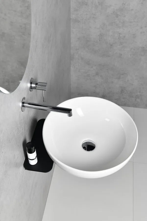 Sapho Sapho, TETRIS umývadlo s držiakom pre podomietkovou batériu, čierna matná, TZ429-01