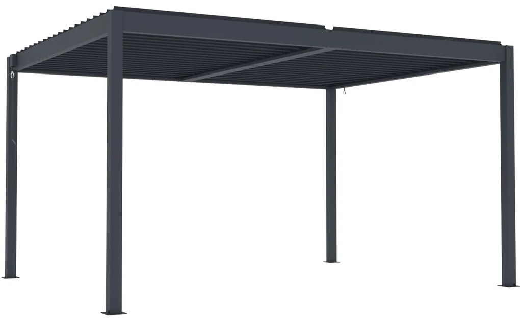 Hliníková bioklimatická pergola s lamelami BestBerg BBP-12G / 4 x 3 m / sivá