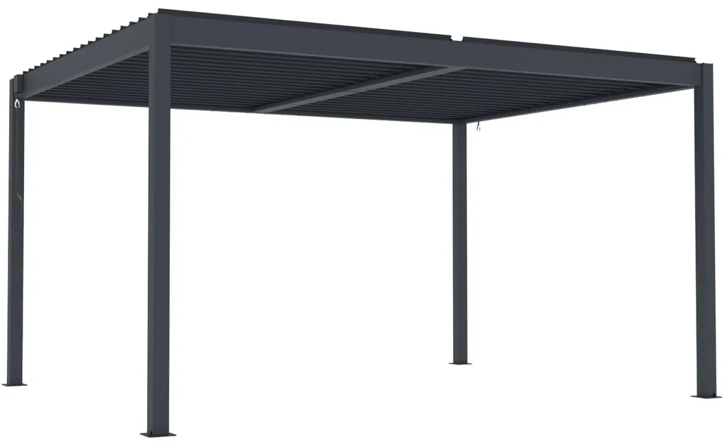 Hliníková bioklimatická pergola s lamelami BestBerg BBP-12G / 4 x 3 m / sivá