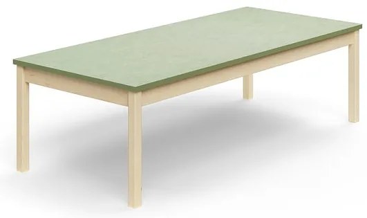 Stôl DECIBEL, 1800x800x530 mm, akustické linoleum, breza/zelenošedá