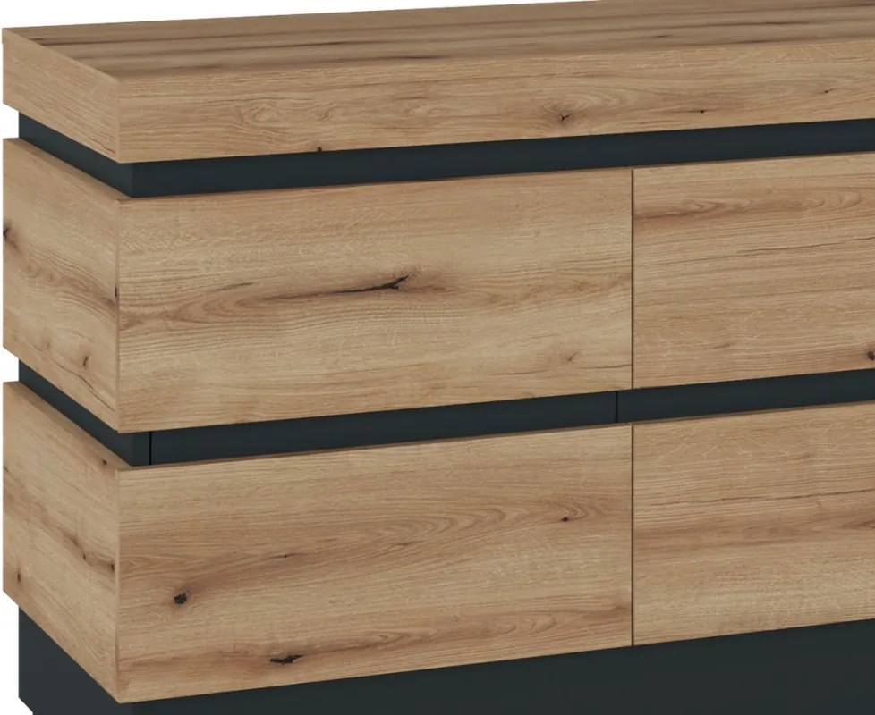 TV skrinka Corte, dub coast/tmavo šedá