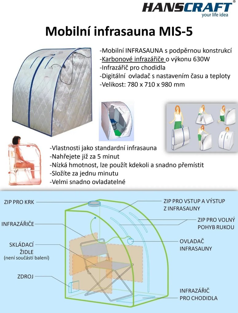Hanscraft Mobilná infrasauna MIS-5