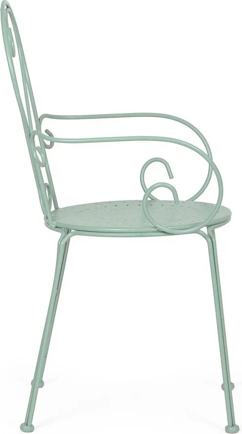 Kovová záhradná stolička v mentolovej farbe Etienne – Bizzotto
