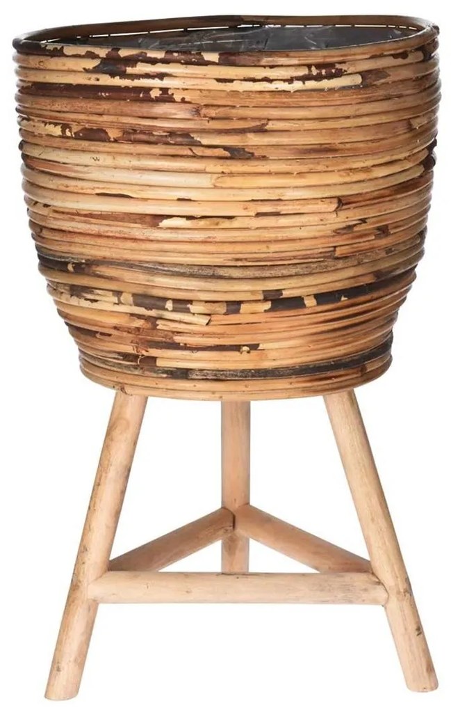 DekorStyle Ratanový kvetináč na nohách 48,5 cm
