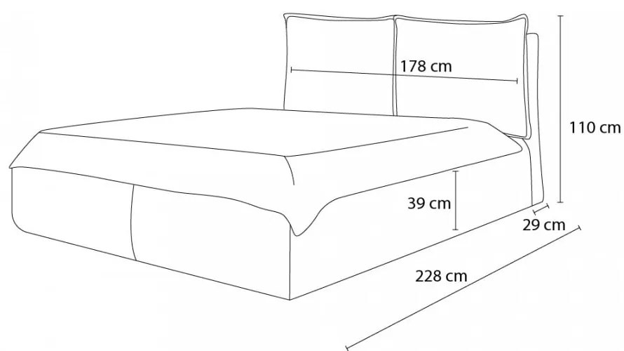 Béžová čalúnená dvojlôžková posteľ s úložným priestorom a roštom 160x200 cm Garancia – Bobochic Paris