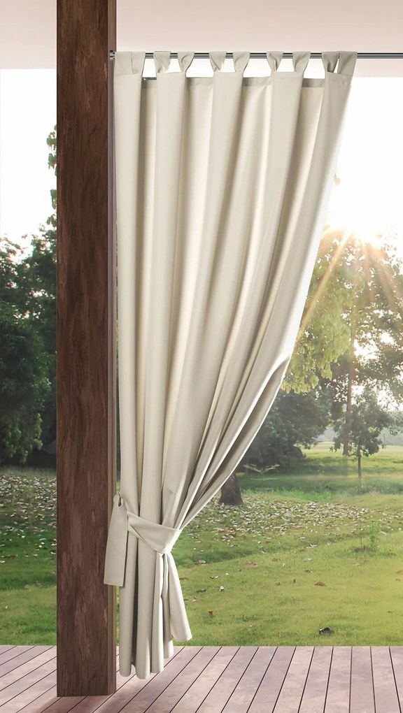 ZÁHRADNÝ VODEODOLNÝ ZÁVES NA PÚTKACH GARDEN 155X200 CM KRÉMOVÁ