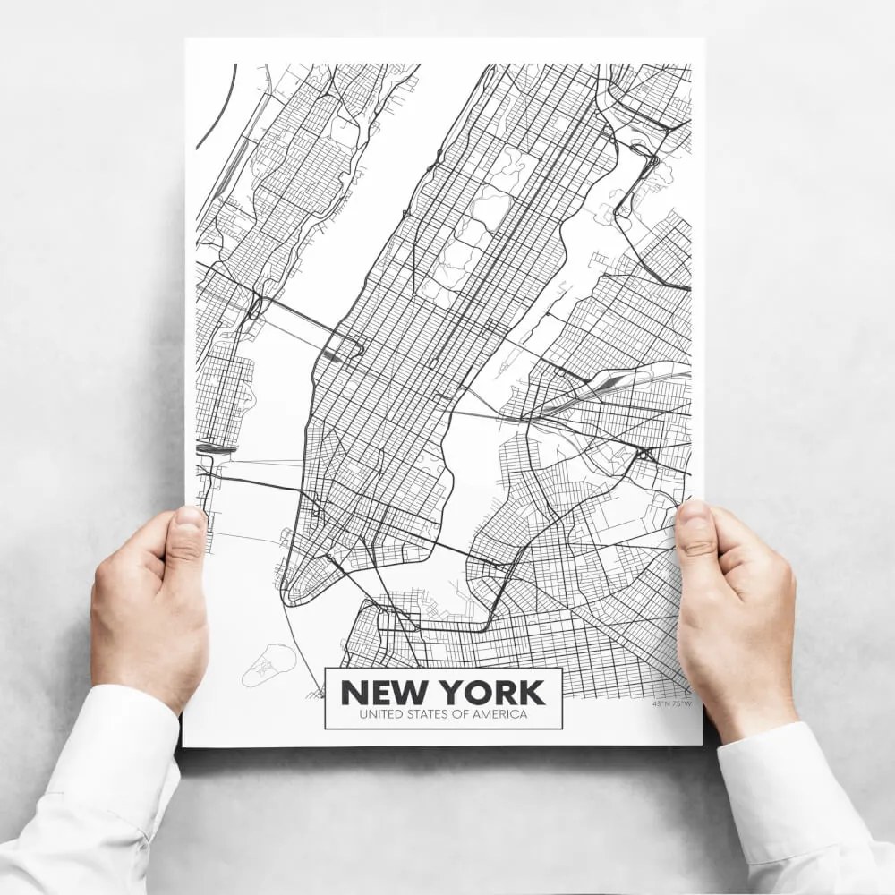 Obrazy na stenu - Map of New York II