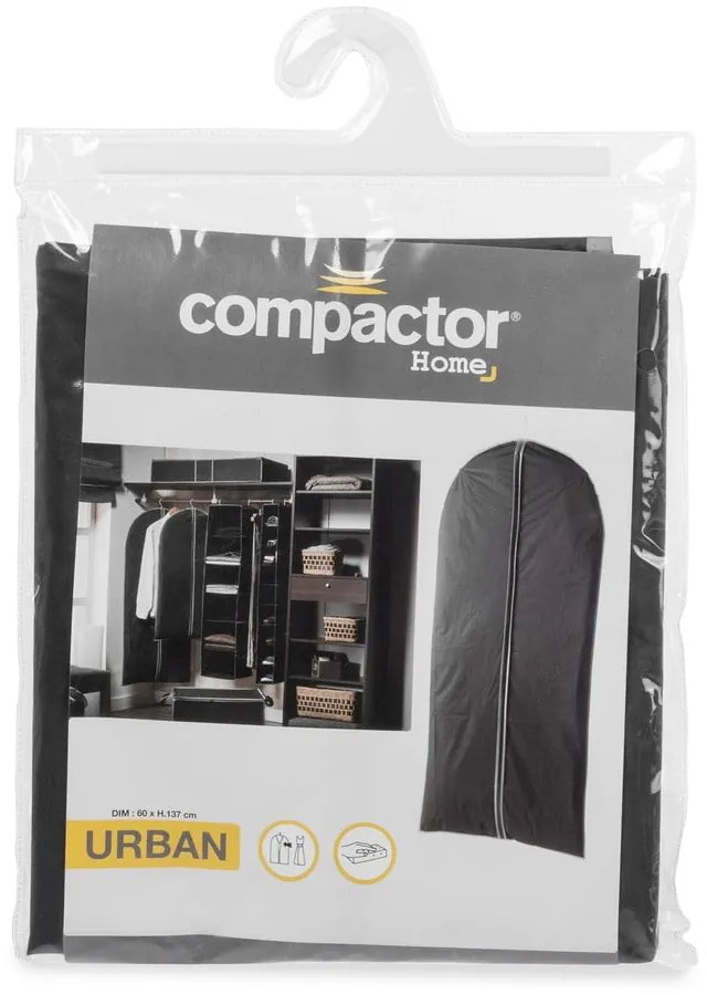 Čierny závesný obal na šaty Compactor Dress Bag