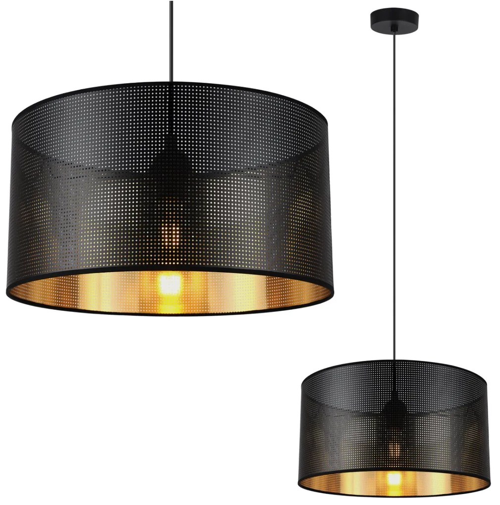 Závesné svietidlo Asti0, 1x čierne PVC tienidlo, (fi 35cm), g, b