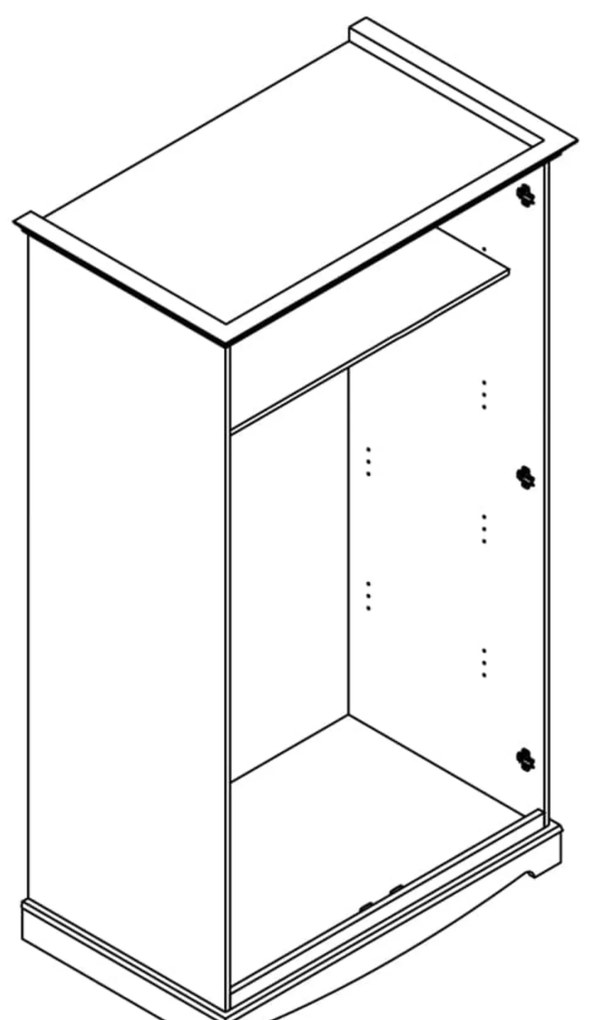 PROXIMA.store - Rustikálna šatníkoa skriňa 2.0 - BELLUNO ELEGANTE FARBA: biela - orech