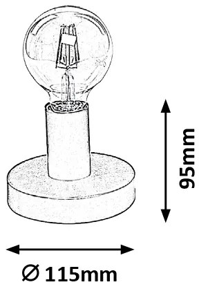 RABALUX Retro stolná lampa BOWIE, 1xE27, 60W, biela