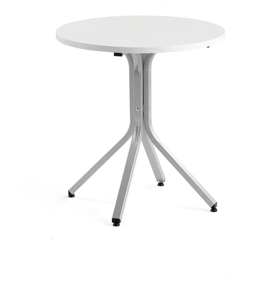 Stôl Various, Ø700x740 mm, strieborná, biela