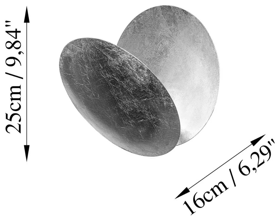 Nástenné LED svietidlo Yosma strieborné