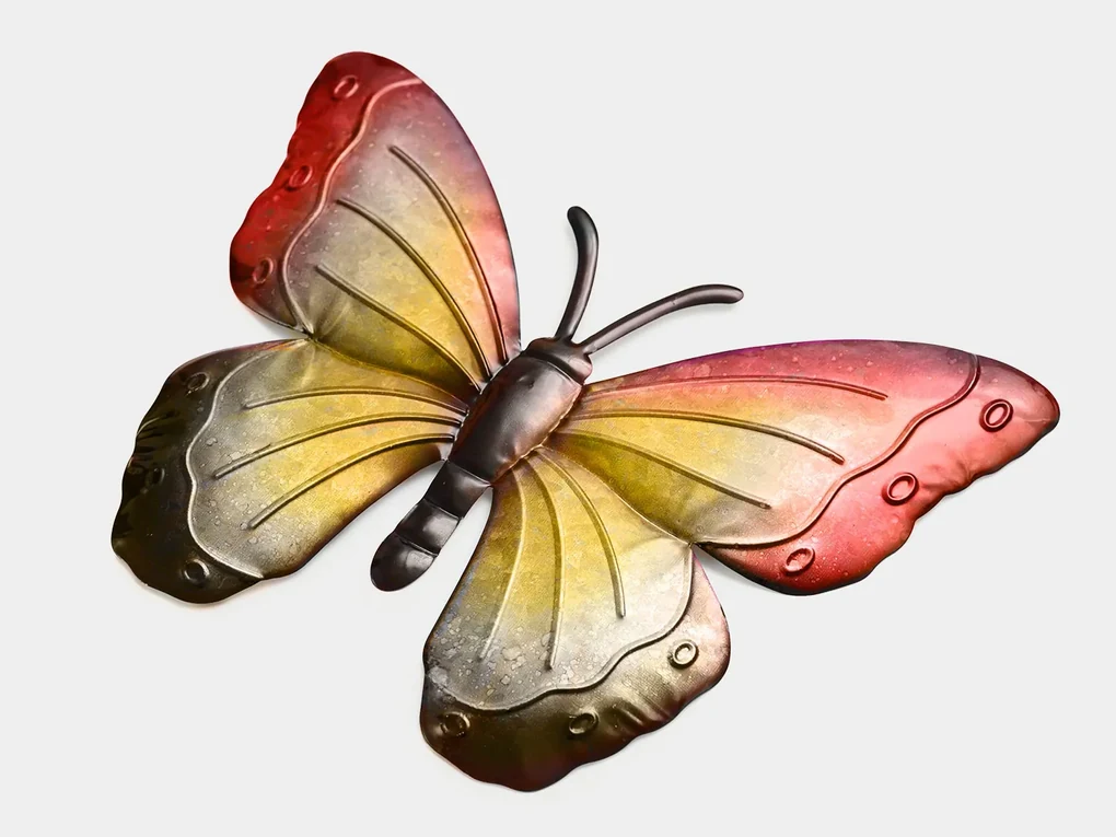 Nástenná kovová dekorácia motýľ BUTTERFLY 30 cm - viac farieb Farba: Modrá