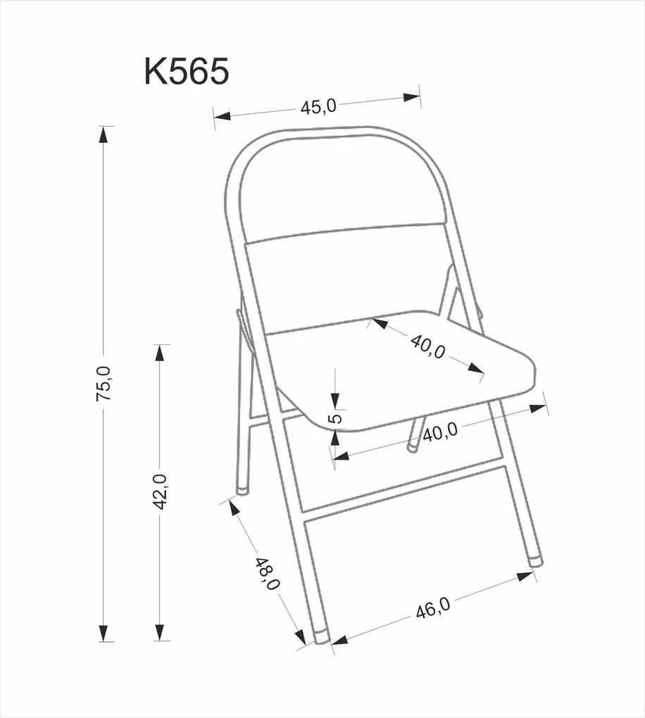 Skladacia jedálenská stolička K565 biela