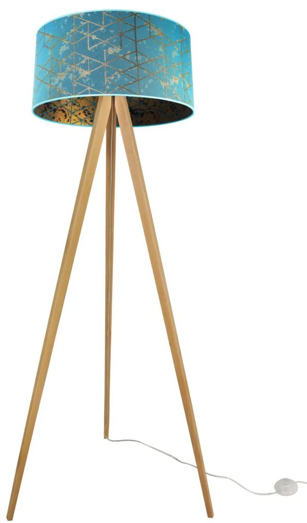 Stojacia lampa Werona, 1x textilné tienidlo so vzorom (výber zo 6 farieb), (výber zo 6 farieb konštrukcie)