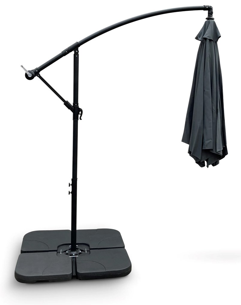 Záhradný slnečník Hook pr. 3m sivý