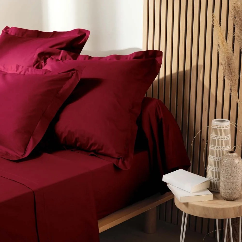 Červená napínacia plachta z Bio bavlny 140x190 cm Biolina – douceur d'intérieur