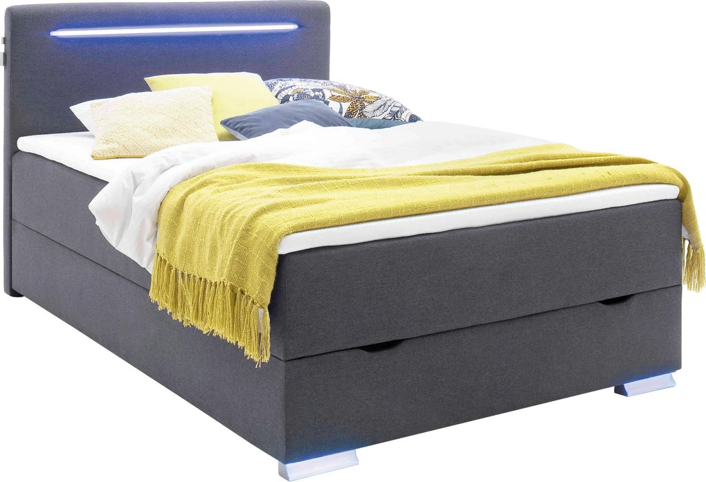 XXXLutz BOXSPRINGOVÁ POSTEĽ, 140/200 cm, antracitová Boxxx - Online Only spálne - 000101024602