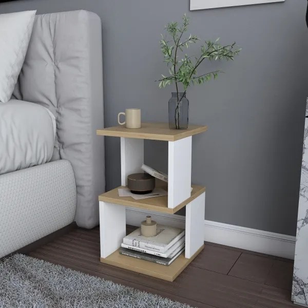 Nočný stolík ZUNA dub/biela