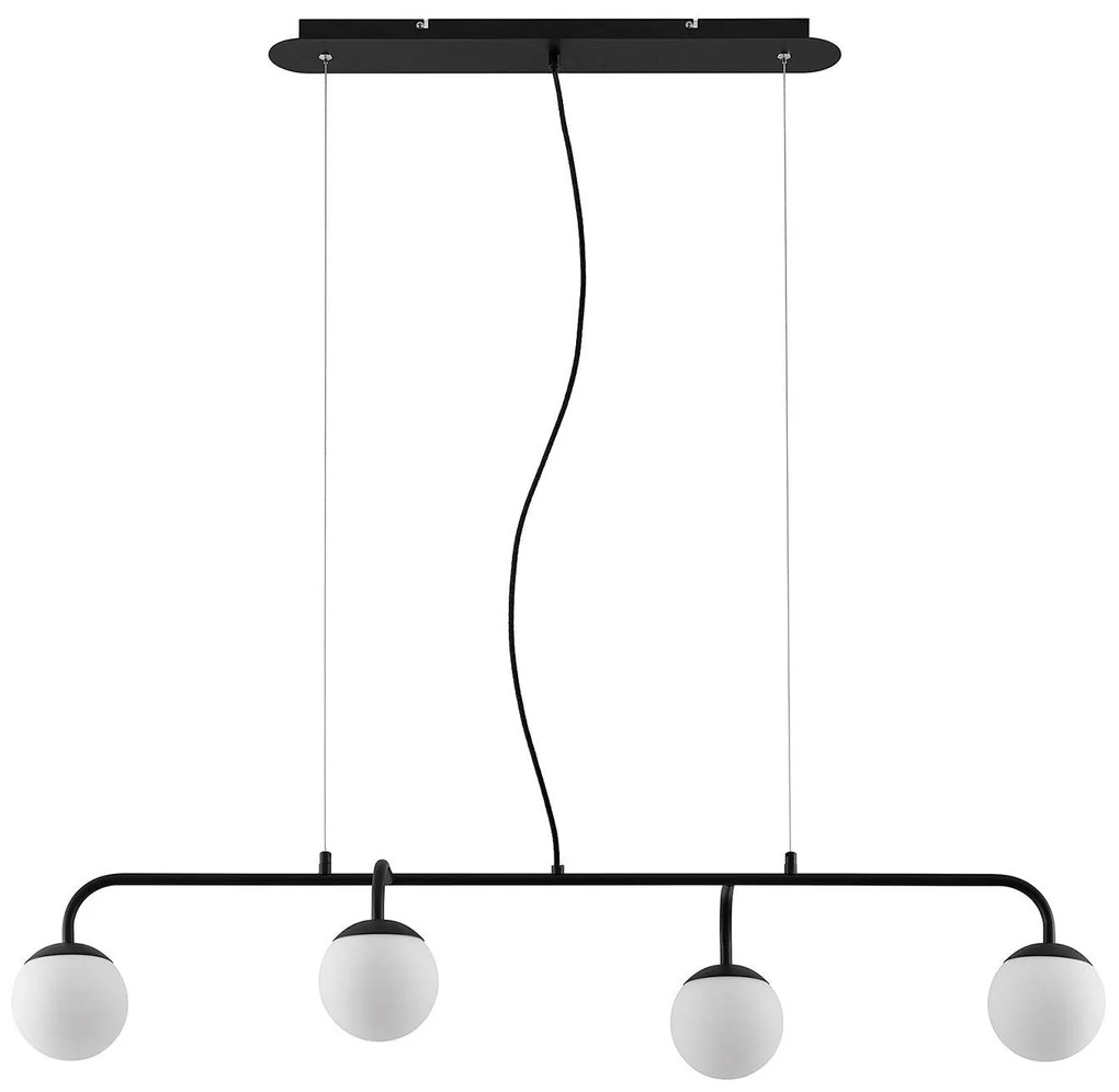Lucande Rama LED závesná lampa, sklenené tienidlá