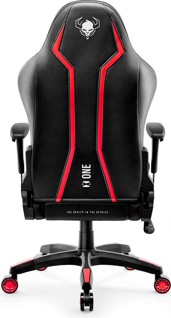 Herné kreslo z eko-kože Normal Size, čierny-červený: Diablo X-One 2.0