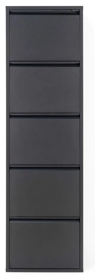 Čierna kovová výklopná skrinka na topánky 50x169x15 cm Billy – Spinder Design