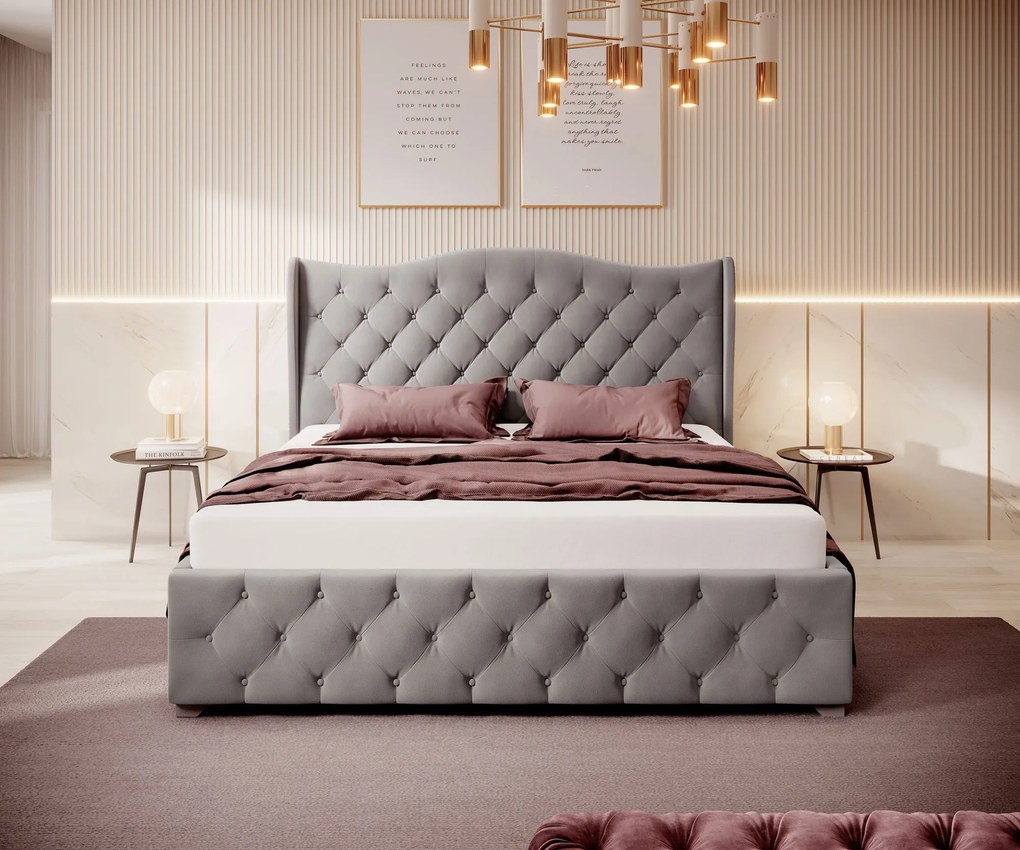 PROXIMA.store - Luxusná čalúnená posteľ BOLONIA FARBA: tmavosivá, ROZMER: 180 x 200 cm