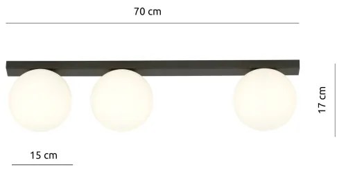 Stropné svietidlo FIT 3xE14/10W/230V čierna/biela